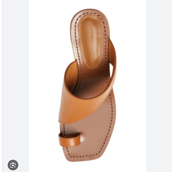 Sigerson Morrison Marcel Leather Silver Mirrored Metallic Block Heeled Sandal - Picture 10 of 15